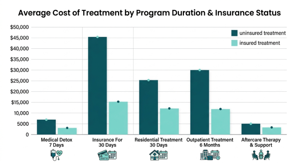 Average Treatment Cost by Program Duration and Insurance Status