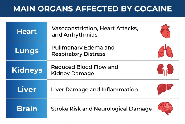 Main Organs Affected by Cocaine